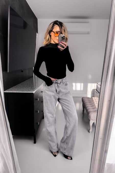 Spodnie -  szerokie jasny szary