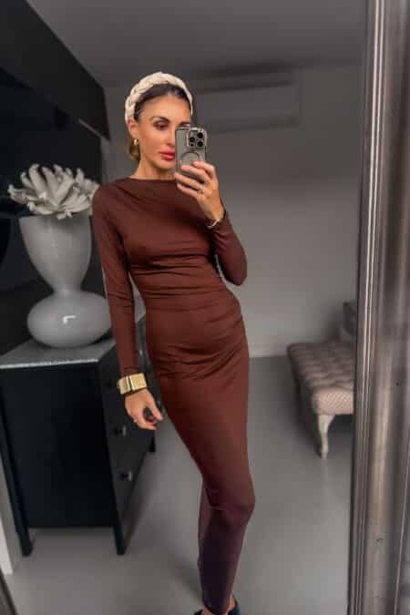 Sukienka - brązowa soft wysylka 24h