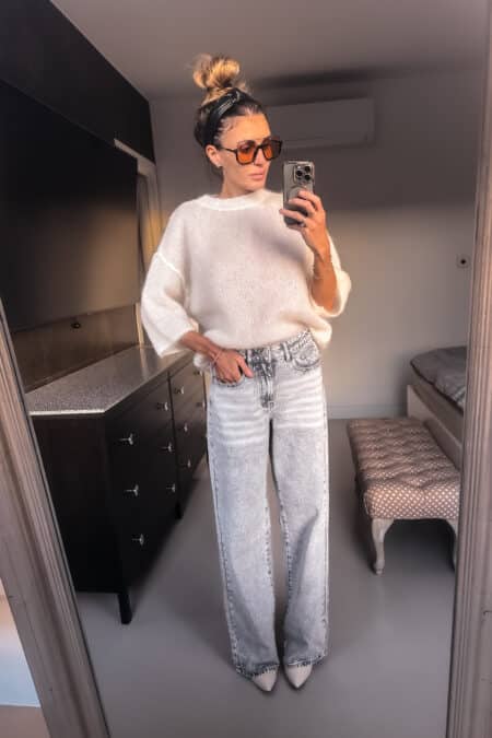 Spodnie -  szerokie blue wycierane