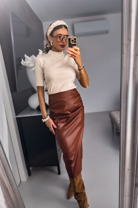 Bluzka - Soft Beżowa 3/4 rękaw szybka wysyłka