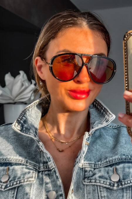 Okulary -Czarne szkła brązowe