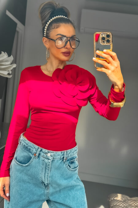 Body - Czerwone z  Kwiatem sof