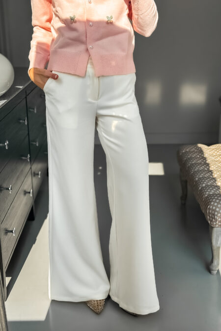 Spodnie -  Ecru klasyczne