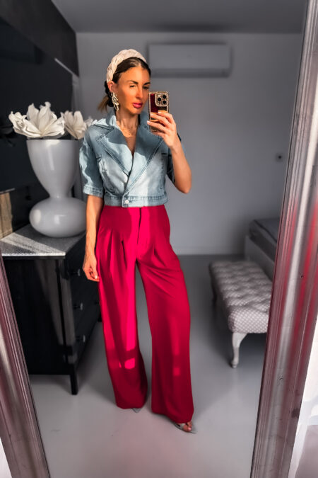 Spodnie -  czerwone cienkie