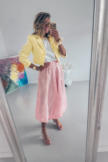 Spódnica - Różowa bombka długa