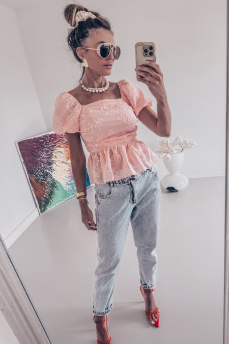 Bluzka -  Bawełna wzór gorset regulowane ramiona