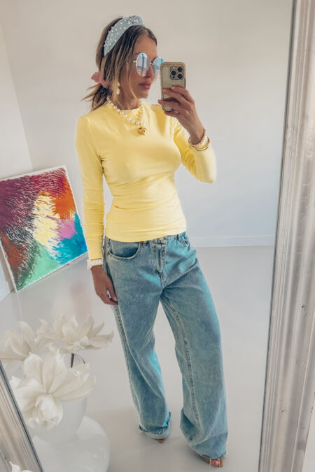 Bluzka - Super soft dopasowana Żółty