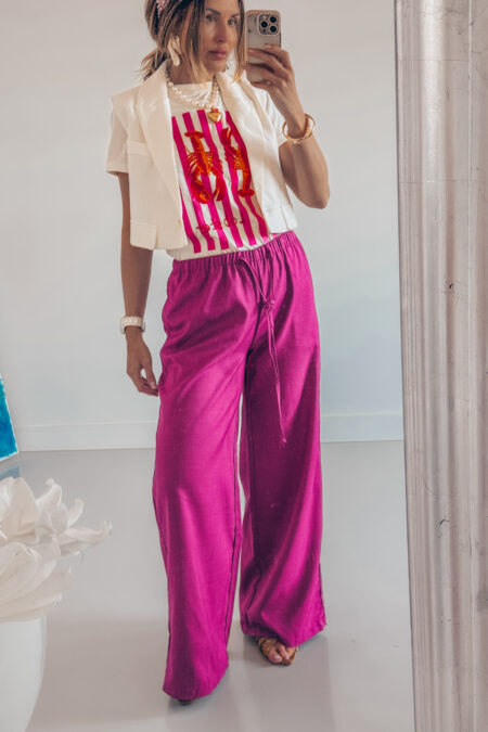 Spodnie -  Szerokie ciemna fuksja