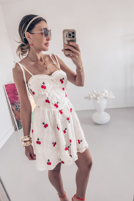 Sukienka -  Mini Wiśnia bawełna