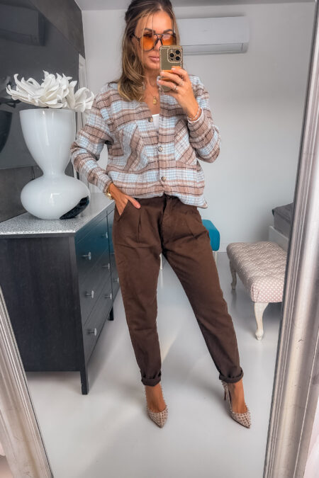 Spodnie - jeansy Brązowe Mom fit