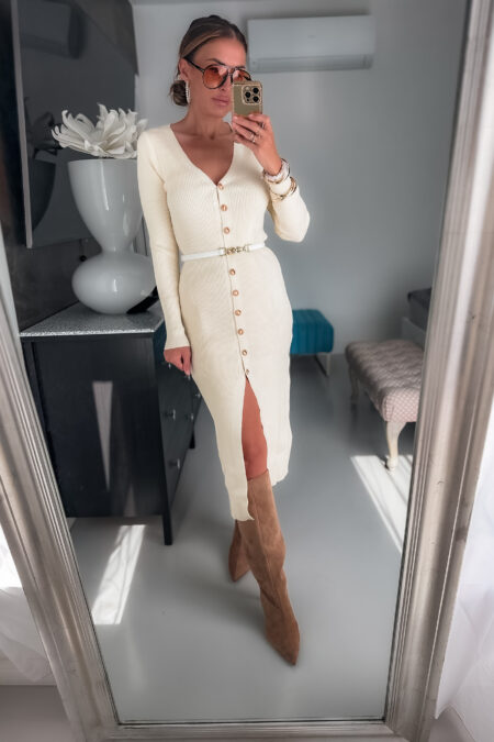 Sukienka - swetrowa ecru