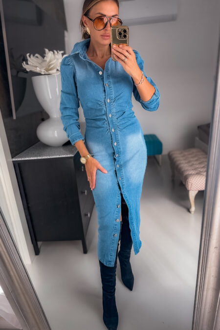 Sukienka - Jeansowa dopasowana