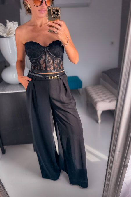 Gorset - czarny koronką