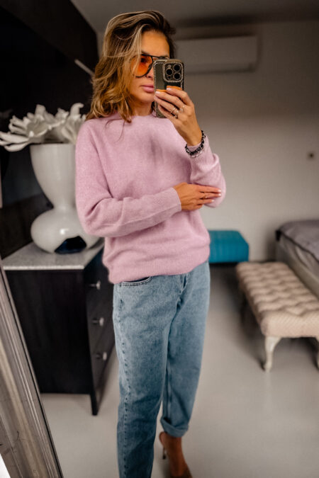 Sweterek - kaszmirowy liliowy