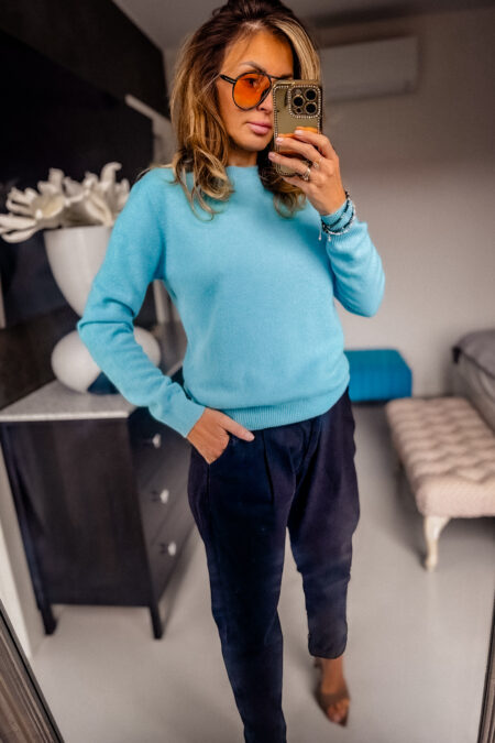 sweterek -  wełna 100% niebieski