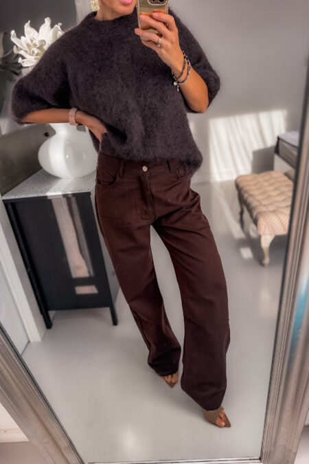 Jeansy - klasyk brązowe szer nogawka szybka wysyłka