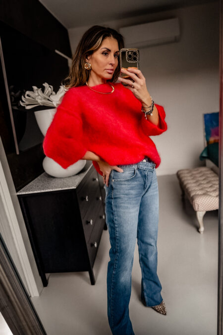 sweterek - kid Moher grub truskawka wysyła 24h