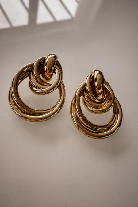 Kolczyki -  złote zawijas długie