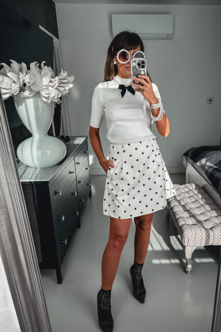 Spódnica - kropki krótka