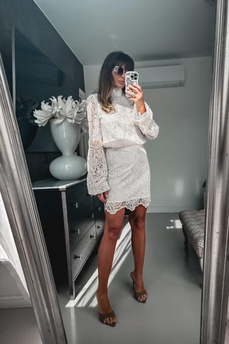 Komplet - bluzka i spódnica koronka White