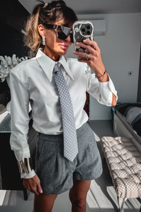 Krawat - szary paski