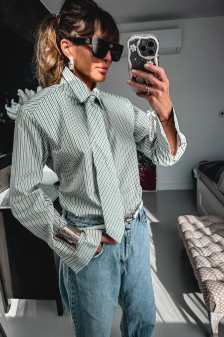 Koszula - Paski zielona